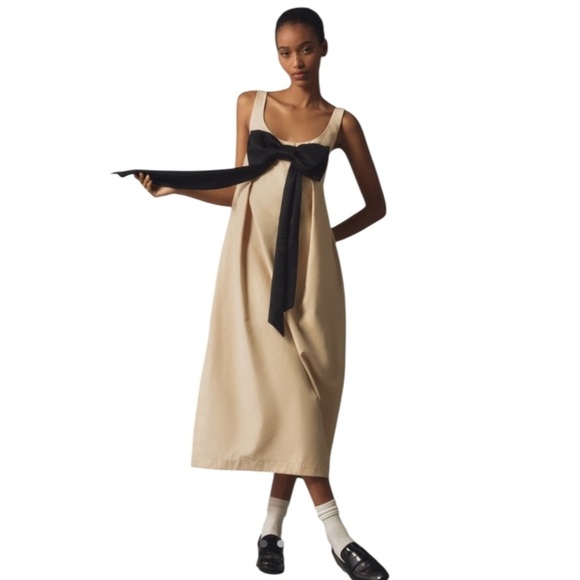 Maeve Sleeveless Bow-Front Barrel Column Midi Dress NWOT - Picture 1 of 13